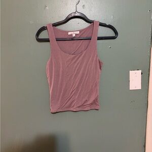Love Tree Mauve Scoop Neck Ribbed Tank